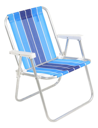 Cadeira De Praia Alta Resistente Em Alumínio Dobrável - Bel