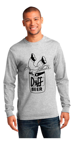 Polera Manga Larga Mujer Homero Dentro De La Cerveza Duff