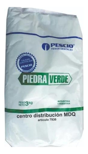 Yeso Piedra Taller X 3kg Blanco / Verde Pescio Odontologia