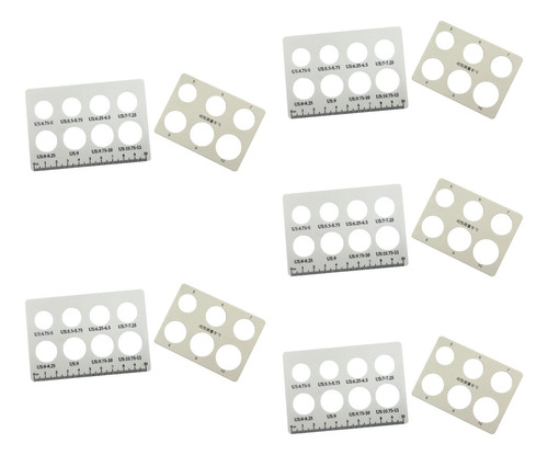10 Piezas De Tarjetas Medidoras De Tamaño De Anillo,