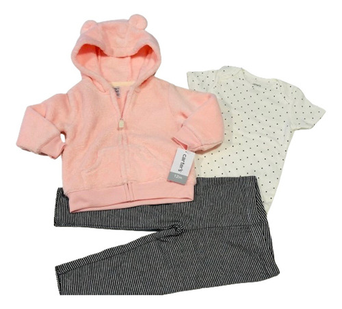 Conjunto Carters Body, Pantalon Y Campera Peluche 12 Meses