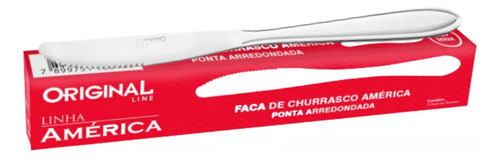 12 Facas Corte Churrasco Mesa Ponta Redonda Buffet Original
