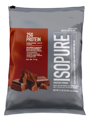 Proteina Isopure  Low Carb 7.5 Libras Sabor Chocolate