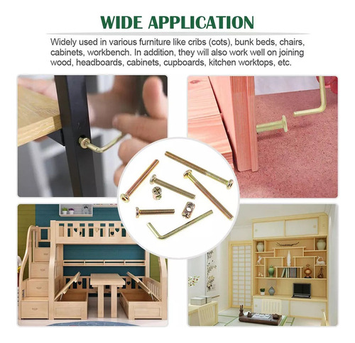 50pcs M6 Pernos De Conexión Para Muebles Tuercas Cilíndricas