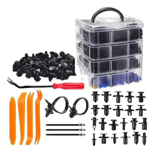 Kit 680 Clip Broche Retencion Plastico Auto Lata Tapabarro