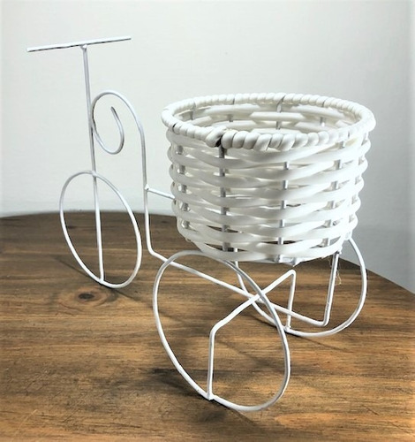 Imagem 4 de 5 de Bicicleta De Ferro Com Junco Ecológico Para Flor 22x28cm