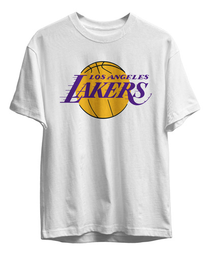 Remera Basket Nba Los Angeles Lakers Blanca Logo Vintage