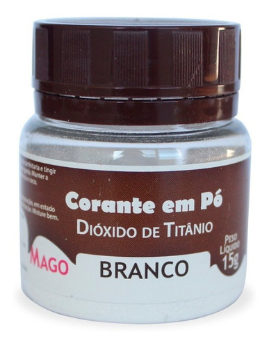 Corante Em Pó Dioxido De Titanio Branco 15g Mago