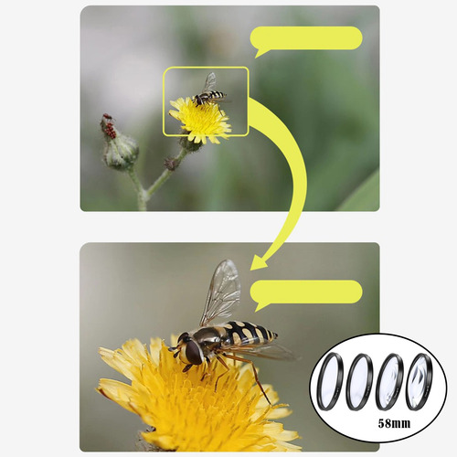 Kit De 4 Filtros Para Primeros Planos, +1 +2 +4 +10, 58 Mm