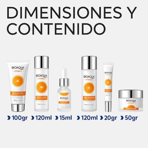 Set Facial Vitamina C Antimanchas Hidratante Rejuvenecedor