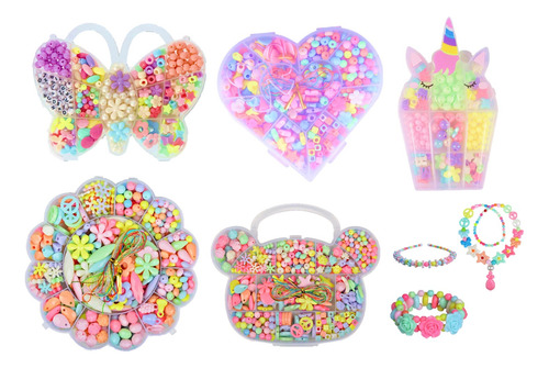 12 Kits Cuentas Bisutería Pulseras Collares Juguete Fiesta