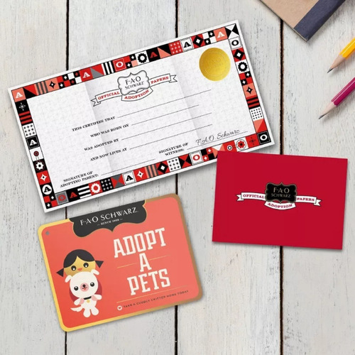 Perro De Peluche Con Certificado De Adopción Fao Schwarz
