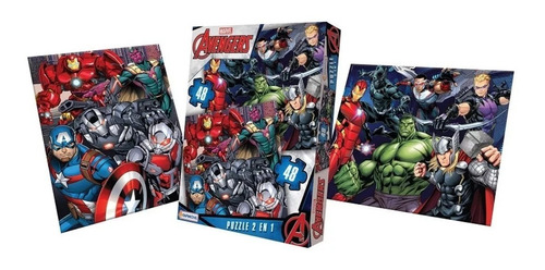 2 Rompecabezas Puzzles De 48 Piezas Avengers Marvel 03440
