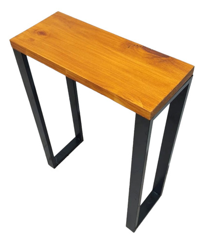 Mesa Recibidora Dressoire Hierro Madera Industrial 60x25cm