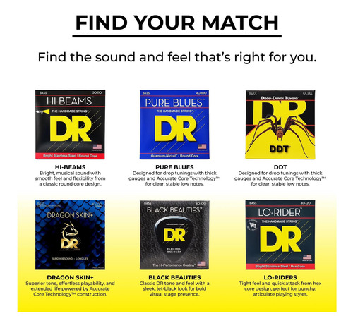 Cuerdas De Bajo Dr Smr5-45 De Acero Inoxidable