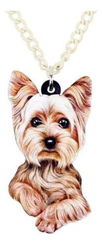 Newei-collar Acrílico Para Perro Yorkshire Terrier, Colgante