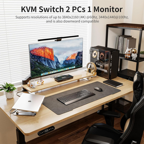 Conmutador Kvm Hdmi Tesmart De 2 Puertos 4k @60hz, Conmutado