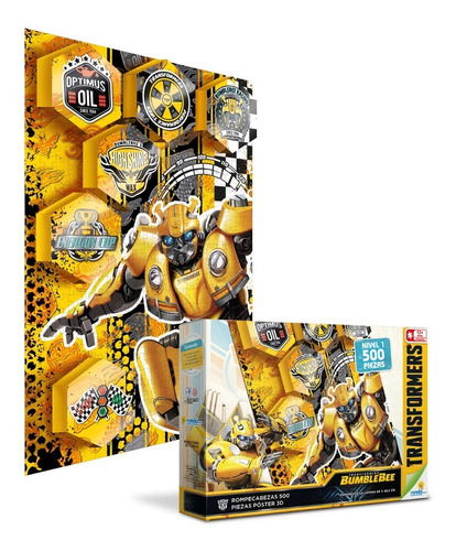 Rompecabezas X 500 Pzas 3d Transformers Bumblebee Ronda