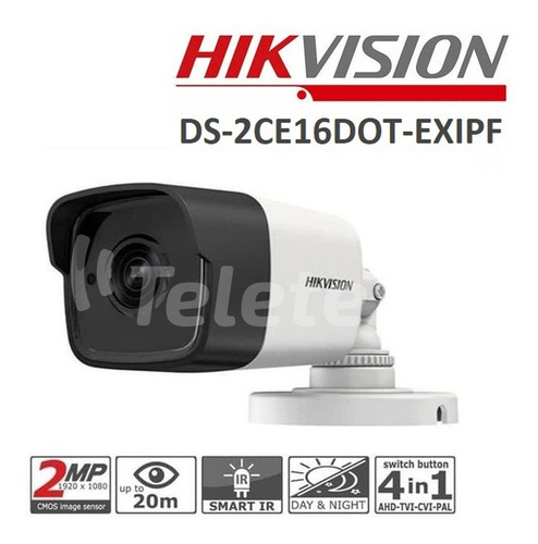 Imagen 2 de 8 de Camara Seguridad Hikvision Full Hd 1080p 16d0t-exipf Ext 2.8