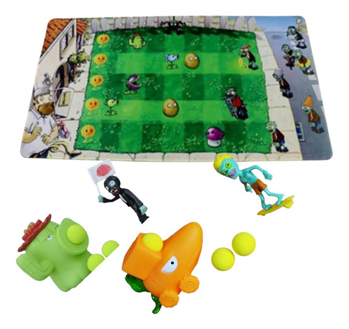 Plantas Vs Zombies Piso D Juego 38 Cm X 76 Largo + 2 Zombies