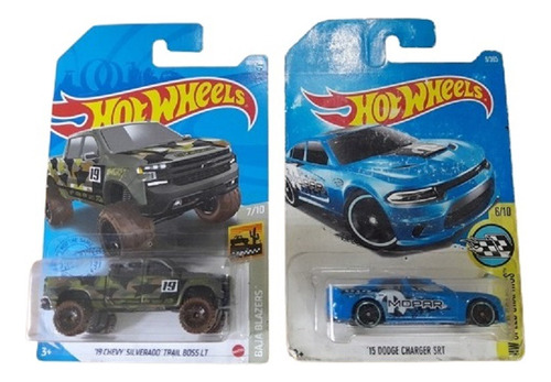 Hot Wheels Combo Chevy Silverado Y Dodge Charger Srt 2015