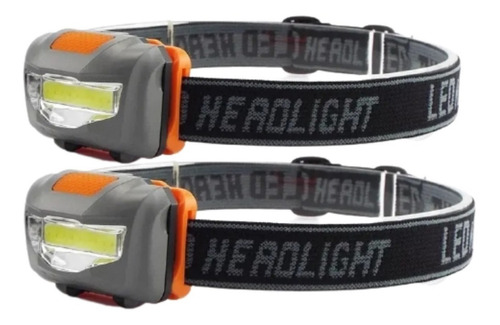 Kit 2 Lanterna Cabeça 3w 8led Cob Farol Caça Escoteiro Bike