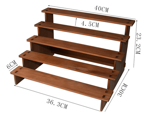 Estante De Exhibición De Madera, Estante Para 5 Capas 40cm
