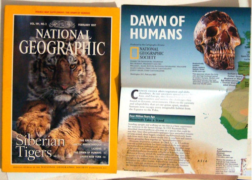 Mapa Nat Geo Dawn Of Humans Evolucion Humana 1998 Nuevo