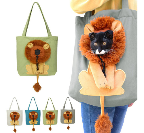 Bolsa De Ombro De Lona Em Formato De Leão Para Cães Pequenos