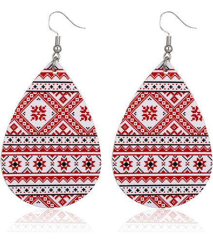 Pendientes De Cuero De Imitación De Navidad Para...
