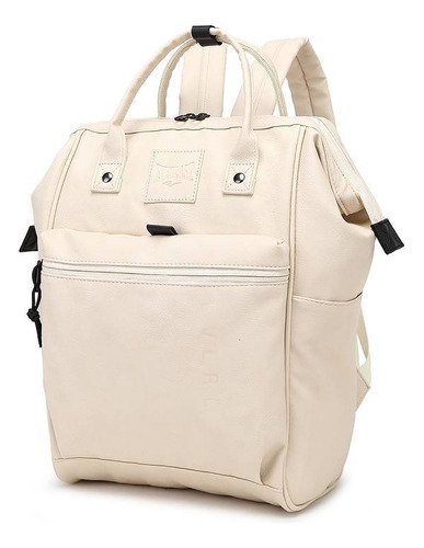 Mochila Urbana Everlast Color Beige Antirrobo Ecocuero Liso