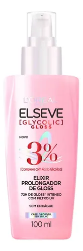 L'oréal Paris Elseve Sérum Capilar Elixir Prolongador de Gloss Glycolic Gloss, 72 Horas de Duração, 100ml — R$ 30,71 em Mercado Livre, 30% OFF