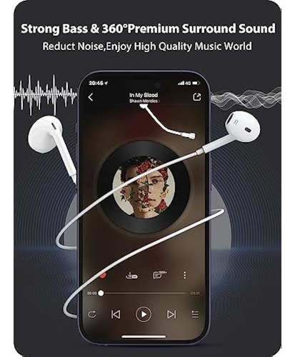 Paquete De 2 Auriculares Para iPhone Con Conector