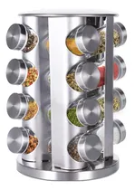 Comprar Porta Condimentos Especiero Giratorio Acero Inox 16 Frascos