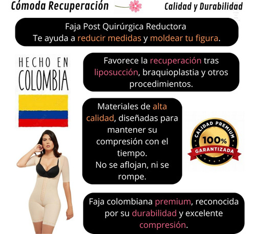 Faja Postquirúrgica Reductora Con Mangas Cuerpo Entero 5145