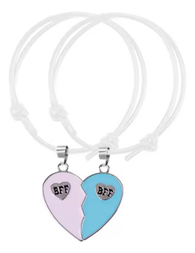 Brazalete Pulseras Bff Best Friend Forever Blanco 7 Cm 14 Cm Cordón