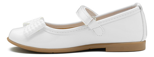 Balerina Flat Primera Comunión Presentacion Charol Blanco