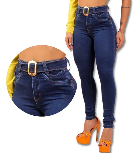 Kit 2 Cal as Jeans C s Elastico Detalhe Ziper Lancamento Frete