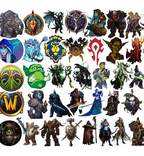 50 Stickers De World Of Warcraft - Etiquetas Autoadhesivas