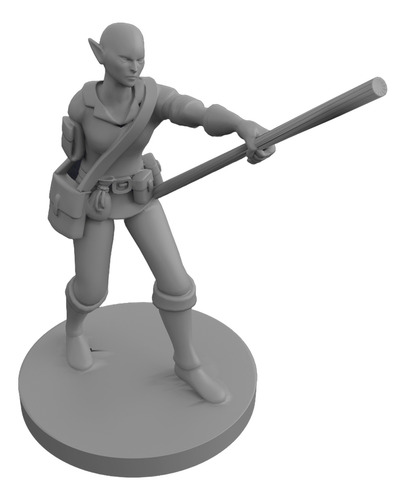 Miniaturas Dnd: Elf Female Wizard Bald One Arm
