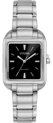 Citizen Dress Classic Black Dial Em0498-73e Color de la correa Plata Color del bisel Plata Color del fondo Negro