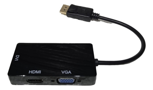 Adaptador Displayport Dp A Vga Hdmi Dvi 3 En 1 Laptop Pc
