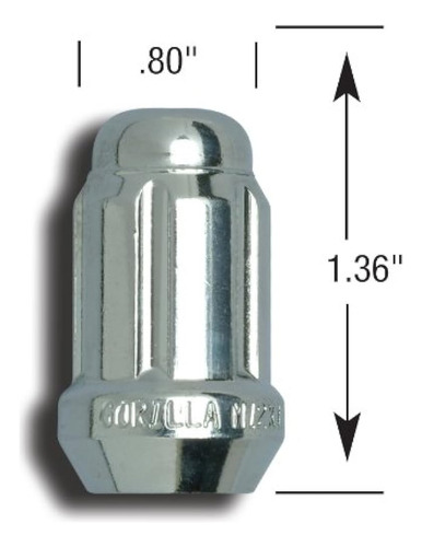 Gorila Automotriz Tuercas De Maíz 24 Unidades 4lengüeta Crom