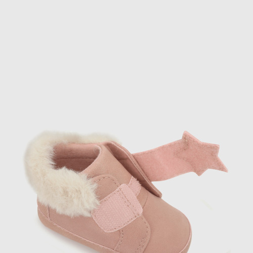 Botin Para Niña Con Aplicación Estrella En El Velcro De Caña