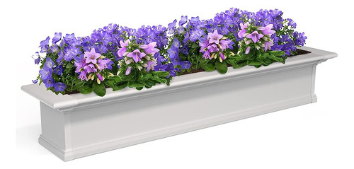 Mayne 4825-w Yorkshire Window Box, 5 Pies, Blanco