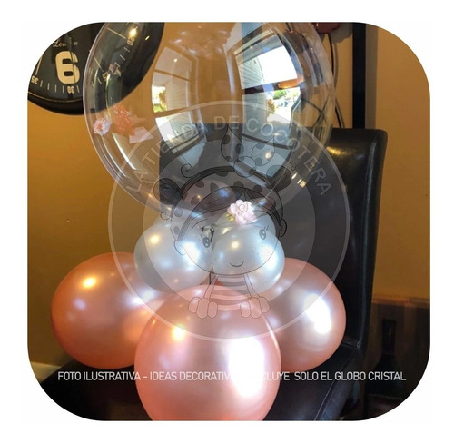 X 50 Globo Burbuja Bobo Cristal 40 Cm Transparente Sin Led Transparente