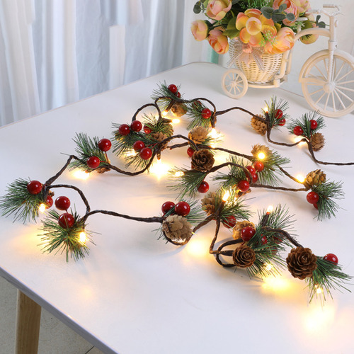Cadena De Luces Led Pine Cones Jingle Bell Con Batería De 6.