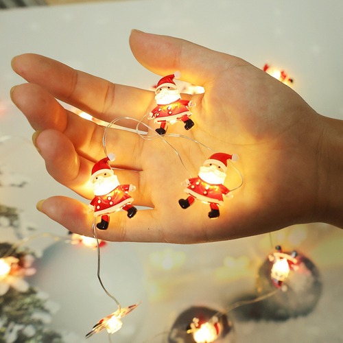 2024 Luces Navideñas Solares De Papá Noel De 40 Led Con