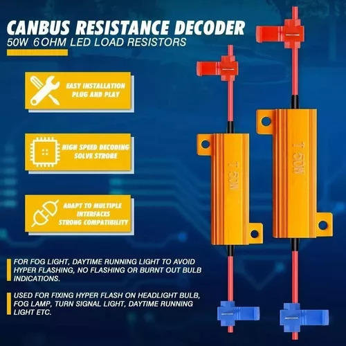 Par De Resistencias Carga Led De Error Fundido 50w 6ohm