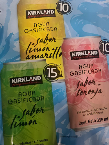 Agua Gasificada De Sabor Kirkland 35pz De 355ml Sin Calorias